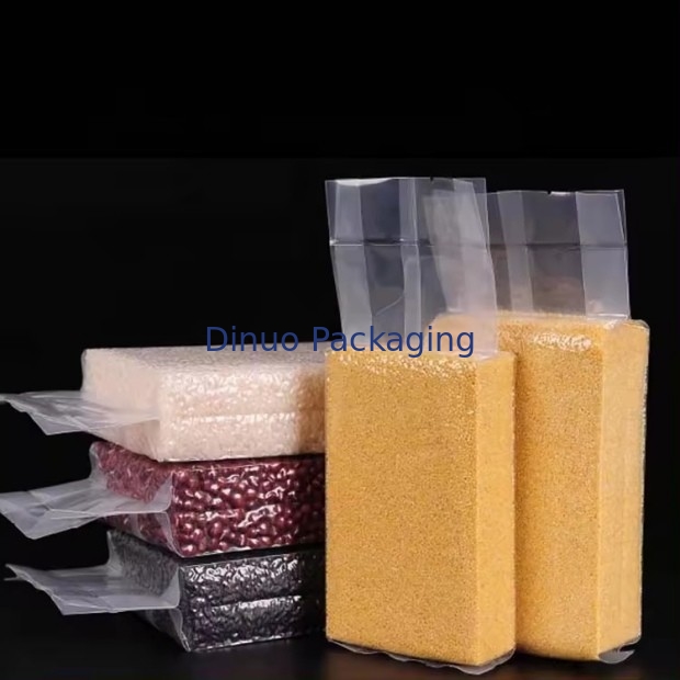 Customized Transparent Vacuum Bag With Miscellany Grain Print Recyclable Offset Surface For Food Industrial Use