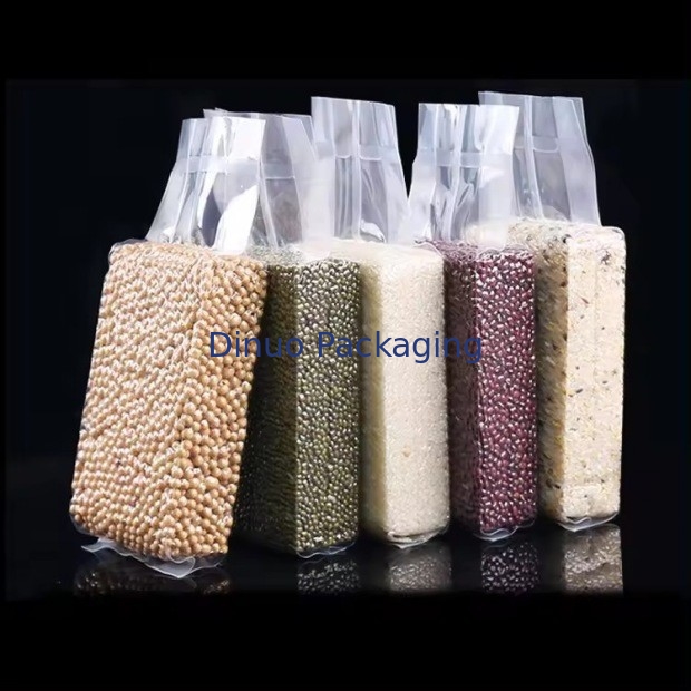 Customized Transparent Vacuum Bag With Miscellany Grain Print Recyclable Offset Surface For Food Industrial Use