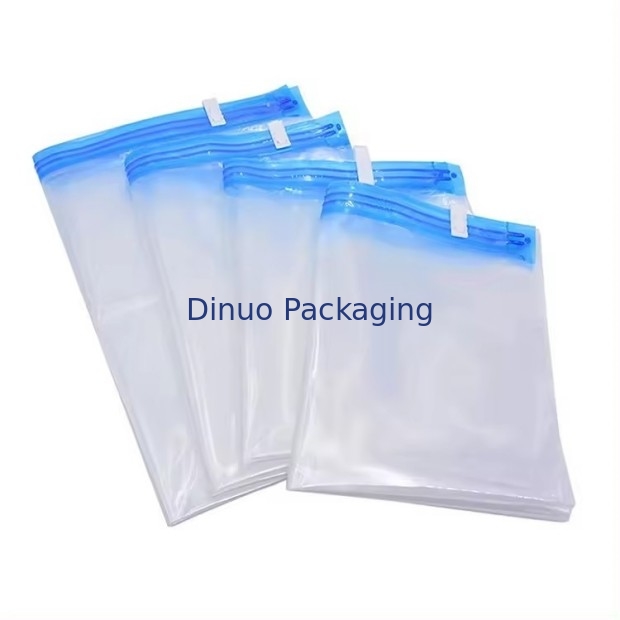 Customized Travel Vacuum Storage Bag Plastic Packing Hand Roll Vacuum Bag With Zipper For Luggage