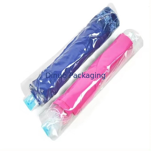 Customized Travel Vacuum Storage Bag Plastic Packing Hand Roll Vacuum Bag With Zipper For Luggage