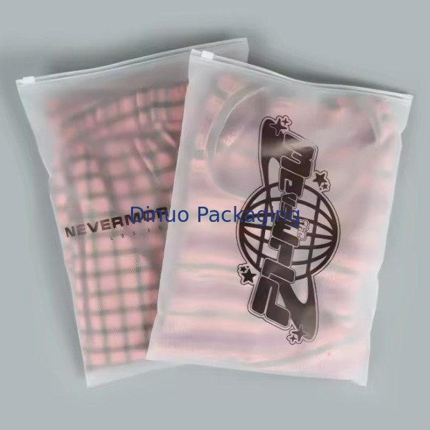 Custom Cpe Frosted Zipper Packaging Bag Plastic Clear Zip Bag Resealable Plastic Bags For Clothing