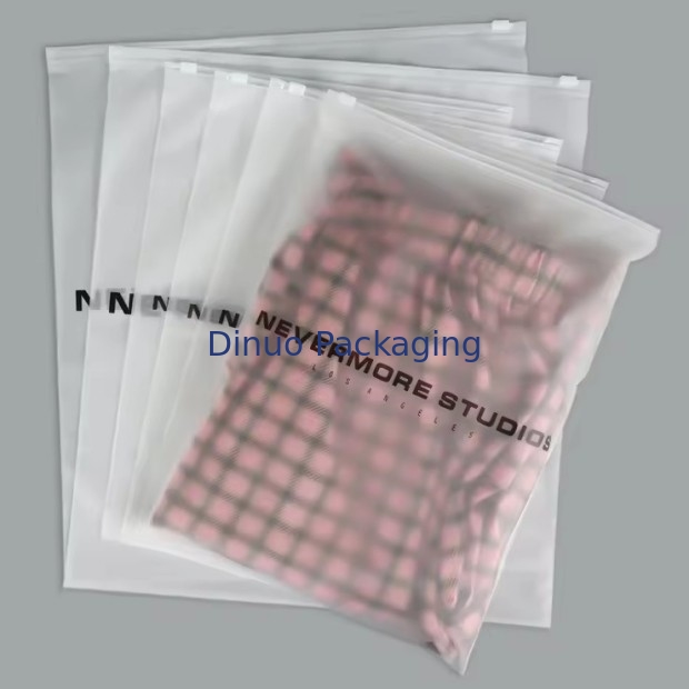 Custom Cpe Frosted Zipper Packaging Bag Plastic Clear Zip Bag Resealable Plastic Bags For Clothing