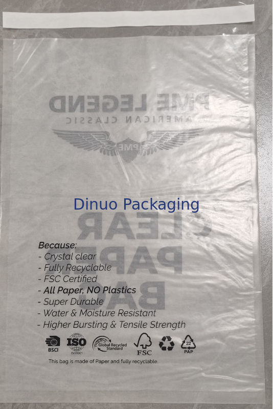FSC Certified Glassine Paper Envelope Recyclable Eco-Conscious Choice One Side Semitransparent One Side 100% Transparent