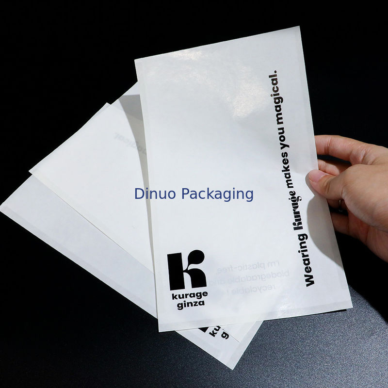 Wholesale Embossed Mini Semi Disposable Self Seal Transparent Biodegradable Envelope Glassine Wax Paper Bag