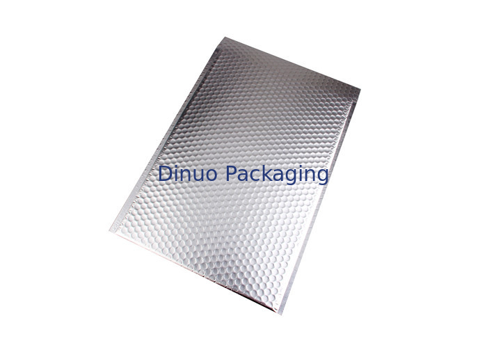 Aluminum Foil Metallic Bubble Mailers Silver Color Self Sealing For Postal Packaging
