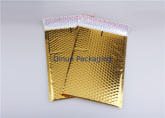 Gold Metallic Bubble Mailers / Decorative Padded Envelopes Customized Printed