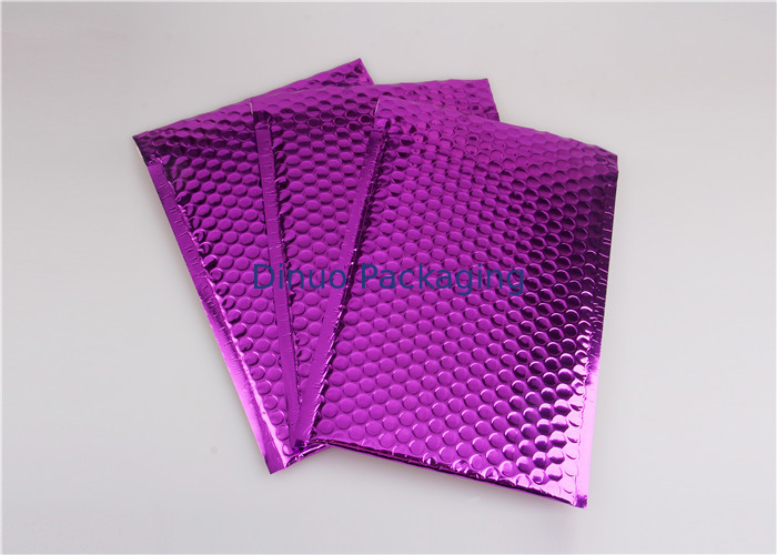 Recyclable Purple Metallic Glamour Mailers / Metallic Mailing Bags Strong Adhesive