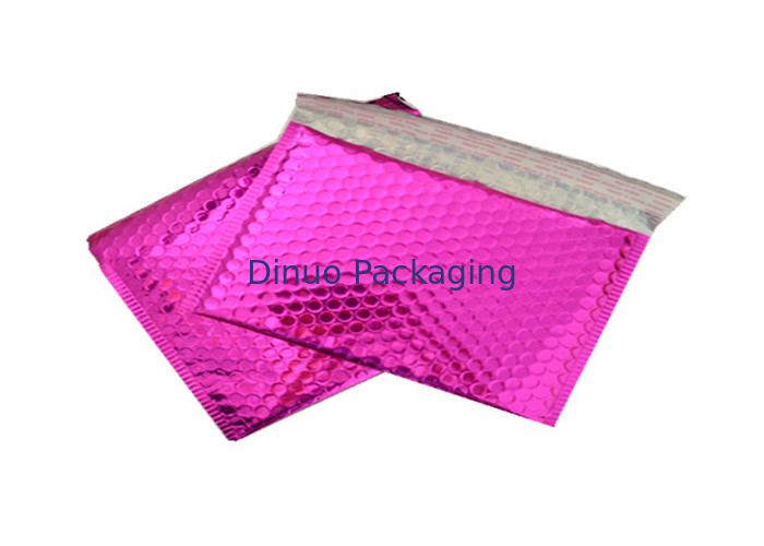 Pink Metallic Bubble Mailers / Bubble Wrap Envelopes For Electronic Products
