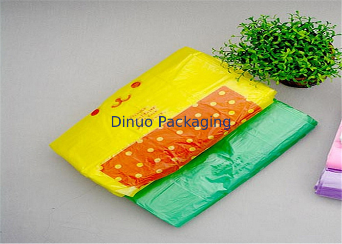 320*400mm Plastic Poly Pack Bags With Handle , Plastic Shopping Bags Custom Logo