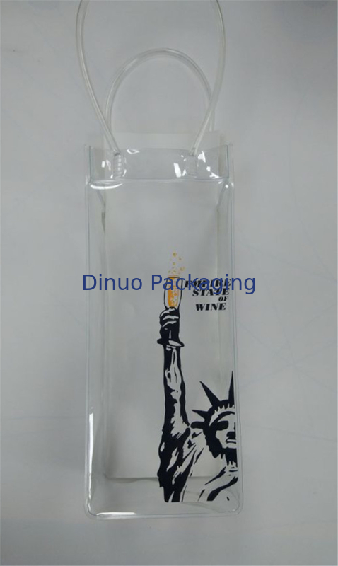 Waterproof PVC Transparent Bag Plastic Ice Bag With Handle Eco Friendly