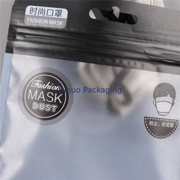 Flat Bottom Resealable Stand Up Ziplock Bags For Medical Mask Packaging