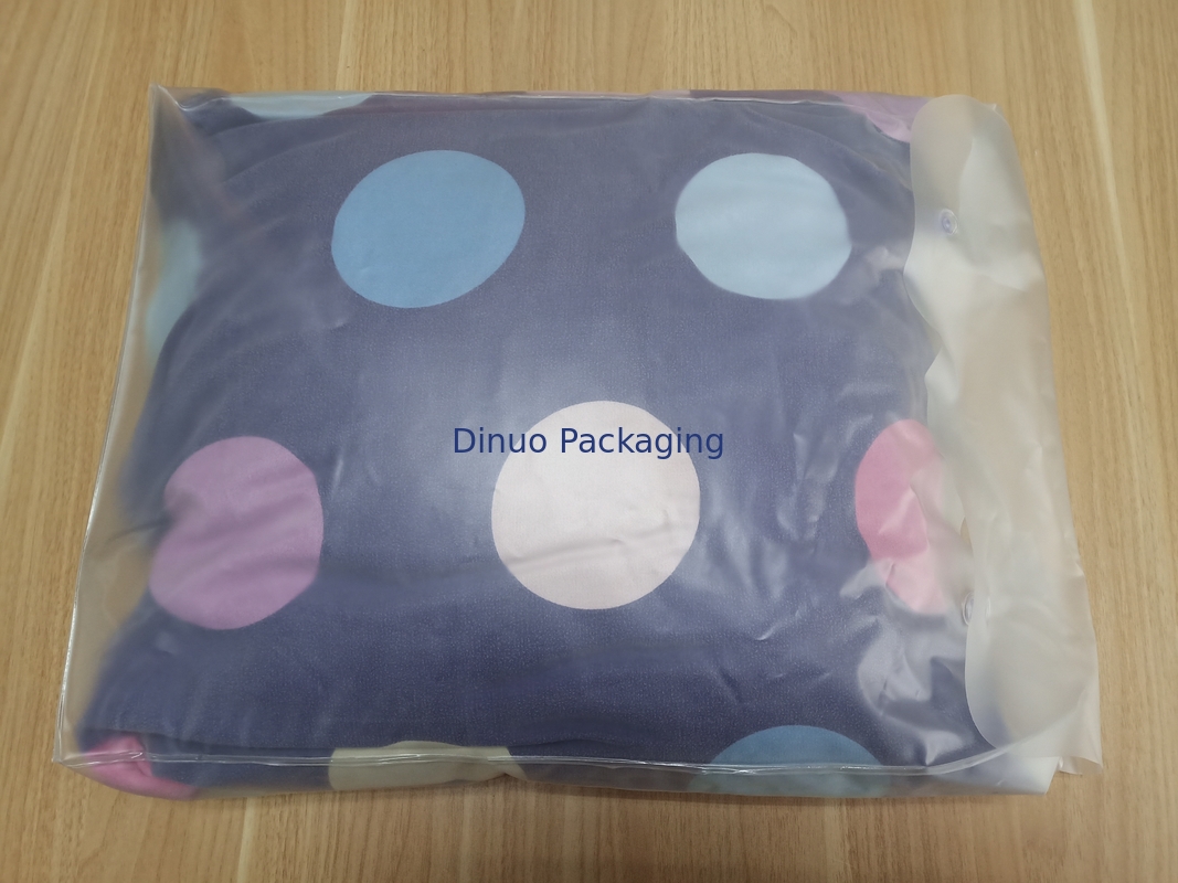 Clear PVC Packaging Bags With Button For Pillow And Four Piece Suit Package