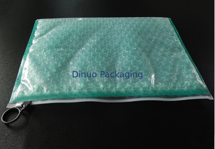 Strong Adhesive Clear Plastic Zipper Bubble Bags With Copperplate Printing