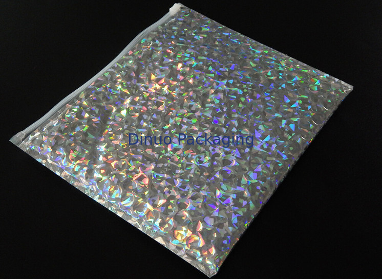 220x160mm Shiny Holographic Bubble Envelope Mailers with Zipper Cosmetic Bubble Jiffy Bag