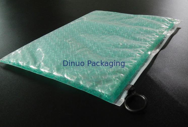 Strong Adhesive Clear Plastic Zipper Bubble Bags With Copperplate Printing