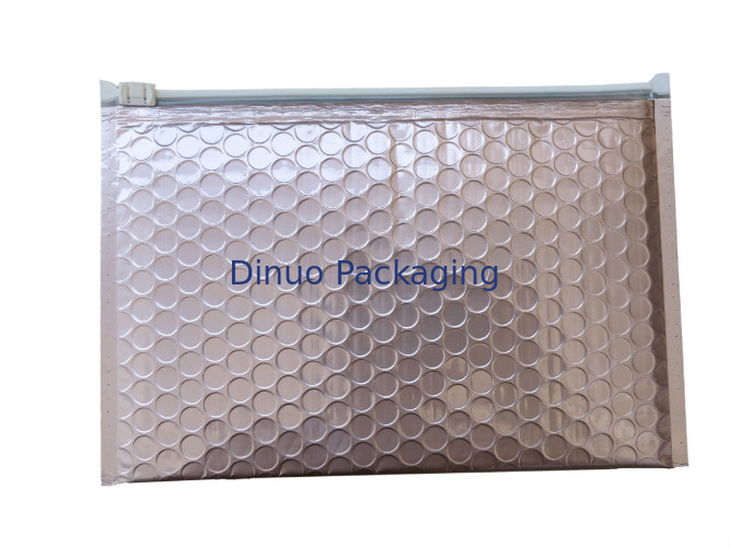 Fleixble Packaging Zipper Bubble Bags , Silver Matt Aluminun Foil Bubble Zipper Envelopes