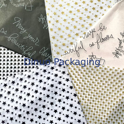 Christmas Patterned Wave Point Biodegradable Tissue Paper Wrap For Perfume Facial Gift