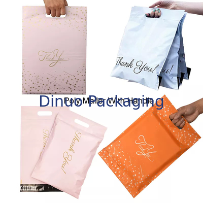Printing Recycled Plastic Poly Mailer Bags Clothing Packaging Courier Bag With Handle