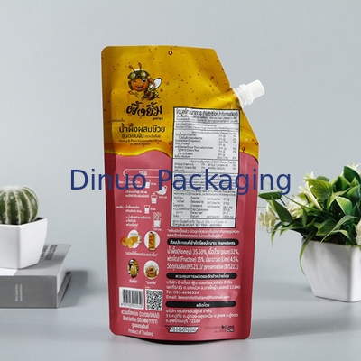 Custom Biodegradable Plastic Aluminum Foil Spout Pouch Straw Fruits Juice Pouch Bag