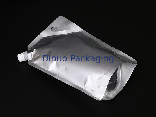 Custom Printed Aluminum Foil Pouches Upright Red / White Wine Resealable Spout Pouch