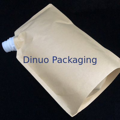 Biodegradable Foil Custom Printed Stand Up Pouches Waterproof Liquid Kraft Paper Spout Pouch