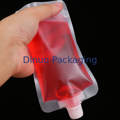 Custom Printed Food Grade Transparent Stand Up Spout Pouch Plastic Drinking Water Bag