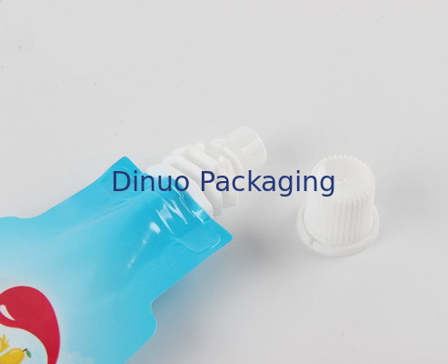 Custom Printed Doypack Bag Beverage Bottle Shaped Nozzle Aluminum Foil Stand Up Spout Pouch