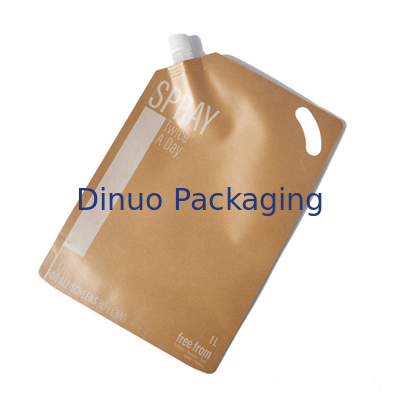 Perfume Kraft Paper Custom Printed Stand Up Pouches Aluminum Foil Liquid Food Spout Pouch