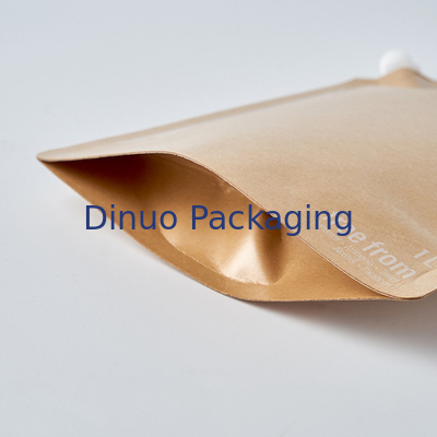 Perfume Kraft Paper Custom Printed Stand Up Pouches Aluminum Foil Liquid Food Spout Pouch