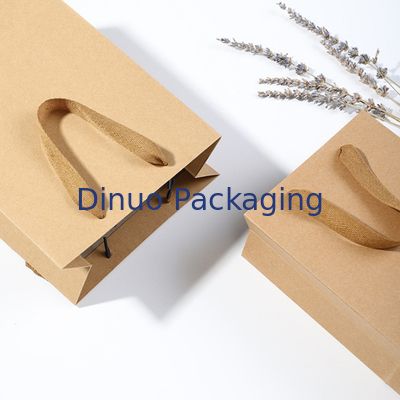 Reusable Biodegradable Top Handle Bag Customized Kraft Paper Gift Packaging Bag