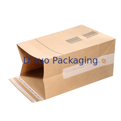 Custom Logo Printing Biodegradable Kraft Paper Flat Bottom Bag For Package Shipping