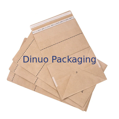 Custom Logo Printing Biodegradable Kraft Paper Flat Bottom Bag For Package Shipping
