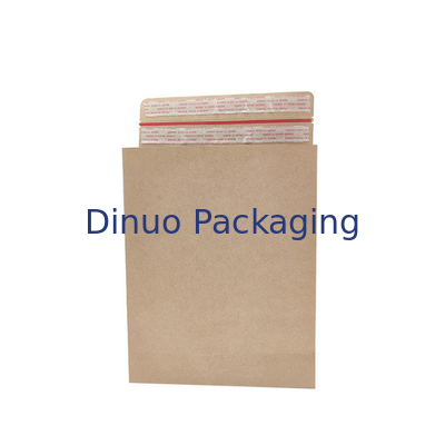 100% Biodegradable Kraft Mailer Paper Bag Self Adhesive Seal Sides And Bottom Gusset
