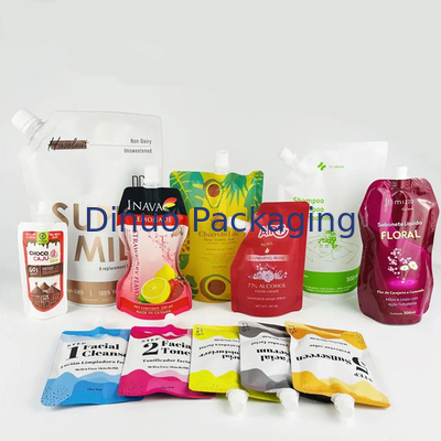 Custom Package Food Grade Stand Up Spout Pouch Bags For Beverage Juice Drink