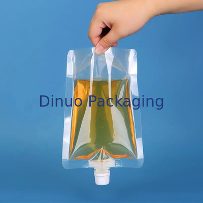 Custom Gravure Printing Stand Up Liquid Pouches Transparent Drink Juice Spout Pouch