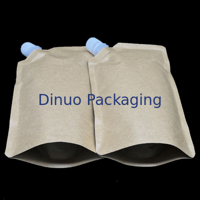 Biodegradable Foil Custom Printed Stand Up Pouches Waterproof Liquid Kraft Paper Spout Pouch