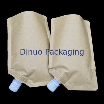 Biodegradable Foil Custom Printed Stand Up Pouches Waterproof Liquid Kraft Paper Spout Pouch