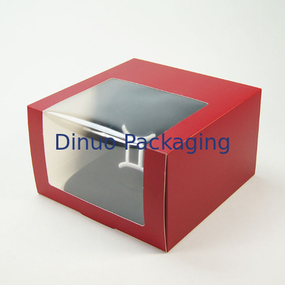 Reusable Cookie Dessert Packaging Box Clear Window Paper Cupcakes Boxes With Inserts