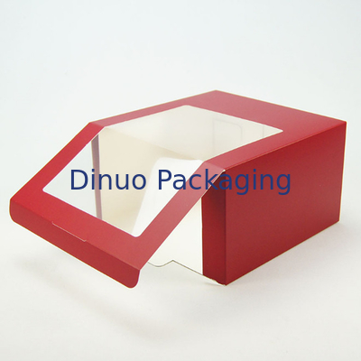Reusable Cookie Dessert Packaging Box Clear Window Paper Cupcakes Boxes With Inserts