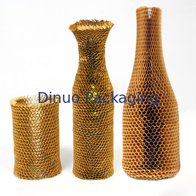 Custom Eco Friendly Kraft Honeycomb Paper Sleeves Bottle Covers Cushioning Protective