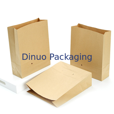 Custom Logo Print Deli Food Packaging Takeaway Bread Carrier Kraft Paper Bags