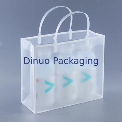 Garment Packing Clear PVC Packaging Bags With Plastic Button and Hand