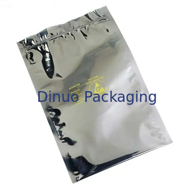 500PCS ESD Shielding Bags Zip Lock / Open Top Silver For Anti Static Protection