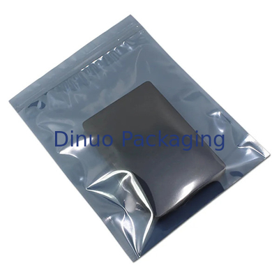 Silver ESD Shielded Anti Static Bag Zip Lock / Open Top 0.03 - 0.15mm Thickness