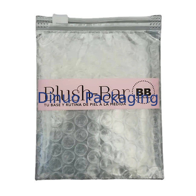 Reusable Shock Resistance PVC Clear Ziplock Zipper Bubble Bag Custom Makeup Cosmetic Packaging