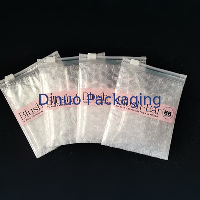 Reusable Shock Resistance PVC Clear Ziplock Zipper Bubble Bag Custom Makeup Cosmetic Packaging