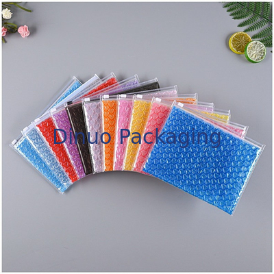 Custom PVC Plastic Bubble Padded Zip Lock Pouch Makeup Cosmetic Zipper Bubble Mailer