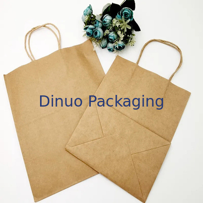 Kraft Paper Packaging Bag Gift Crafts Shopping Biodegradable Bag With Twisted Handle