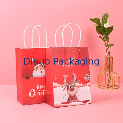 Custom Printed Shopping Kraft Paper Bag With Handle Restaurant Fast Food Takeaway Bag