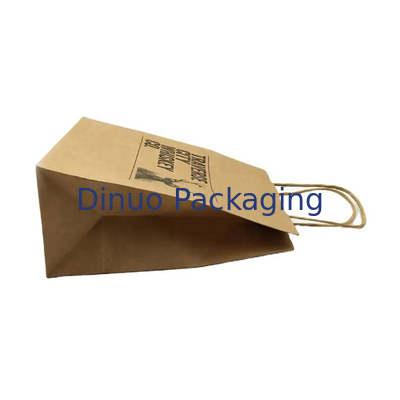 Custom Brown Kraft Paper Shopping Bag Recyclable Paper Gift Bags With Handles